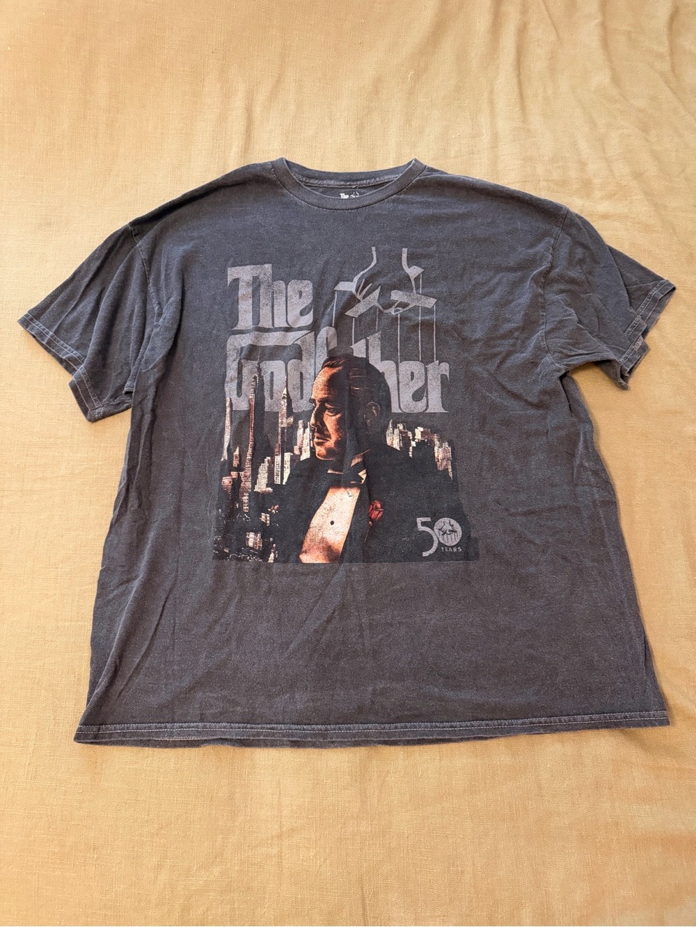 Vintage-Style Black The Godfather Graphic Tee - Unbranded